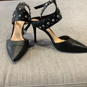 Vince Camuto Studded Black Leather Heels - size 10M